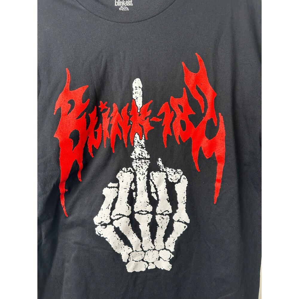 Blink-182 SKELETON FINGER GRAPHIC T SHIRT Mens Size L Short Sleeve T-shirt C24 - Picture 2 of 5